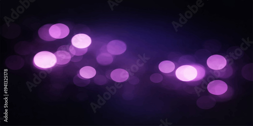 A vibrant abstract background featuring glowing purple and blue bokeh circles with sparkling colorful holiday lights that create a blurred and defocused decorative pattern