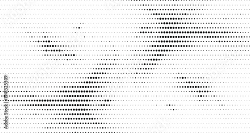 Minimalist horizontal halftone design concept with black dots texture and fading gradient effect for clean corporate presentation slides.