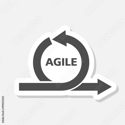Agile simple icon sticker isolated on gray background