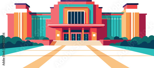 Modern government building vector illustration for official website background