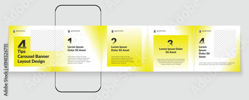 Set of LinkedIn carousel post, social media Instagram carousel post, modern and editable tips sharing business carousel template design