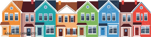Set of 8 colorful house icons vector illustration