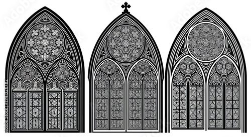 Gothic Cathedral Window Designs - Ornate Architectural Elements