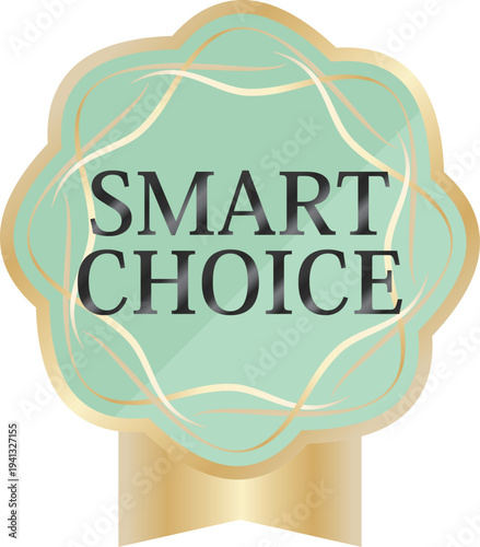 高級感のある春の販促エンブレム　ミント＆ゴールド