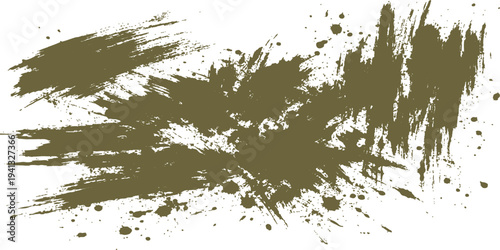 A dark vintage vector illustration featuring an abstract grunge ink splat texture with black liquid paint drops and artistic water splatter patterns on a stained paper background