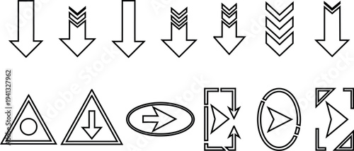 Collection of various arrow icons and symbols for navigation and direction