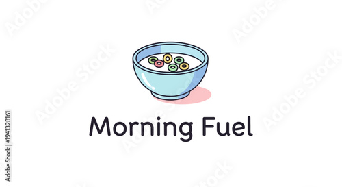 Vector illustration of a bowl of oatmeal with fruit, morning fuel