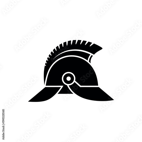 Ancient Roman or Greek Warrior Helmet Icon.