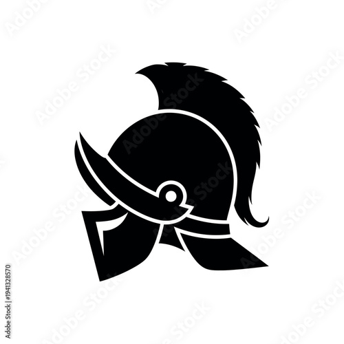 Ancient Roman or Greek Warrior Helmet Silhouette.