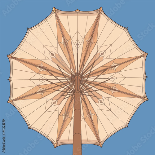 Umbrella overhead perspective, sun protection element