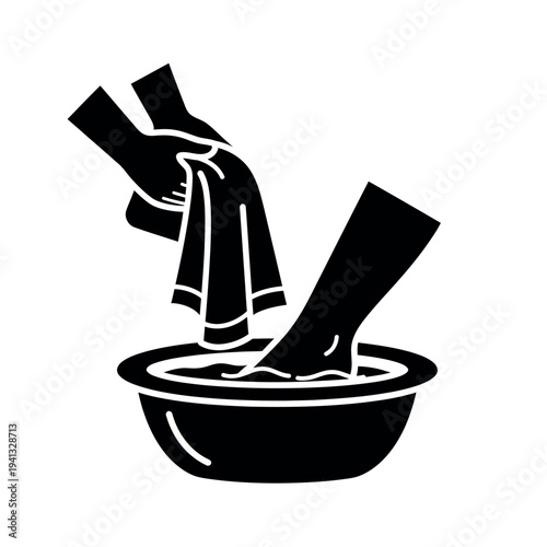 Foot Washing Ritual Silhouette.