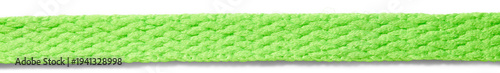 Bright Green Braided Flat Lace Rope Texture Closeup