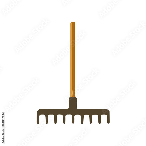 Garden Rake Isolated on White