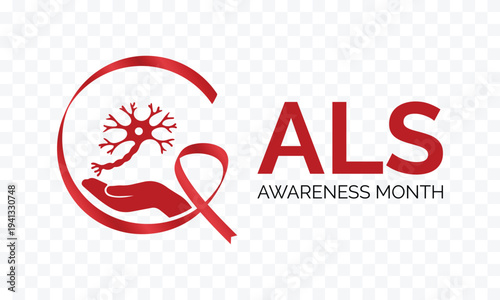 Design for the ALS Awareness Month banner. .Amyotrophic Lateral Sclerosis awareness campaign banner. Simple medical awareness Ribbon. Banner poster, flyer and background design template.