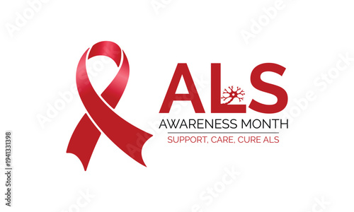 Design for the ALS Awareness Month banner. .Amyotrophic Lateral Sclerosis awareness campaign banner. Simple medical awareness Ribbon. Banner poster, flyer and background design template.