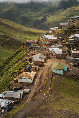 Caucasus mountians Azerbaijan Khinalig village