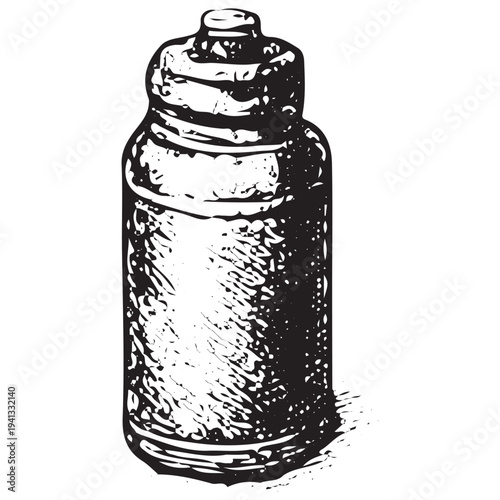 Thermos Flask Illustration – Mountaineering Hydration Bottle for Winter Expedition