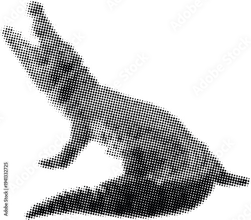 Halftone Crocodile Illustration Icon