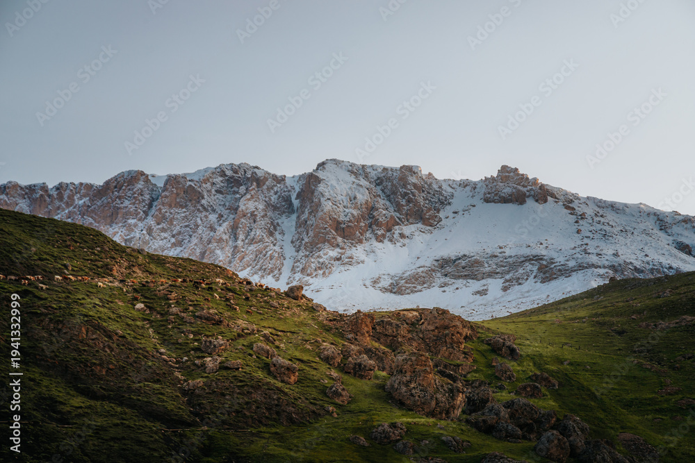 Fototapeta premium Caucasus mountians Azerbaijan Khinalig village