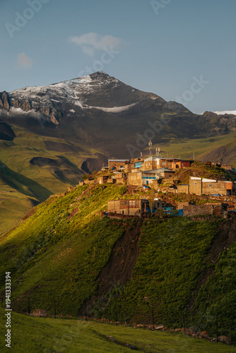 Caucasus mountians Azerbaijan Khinalig village