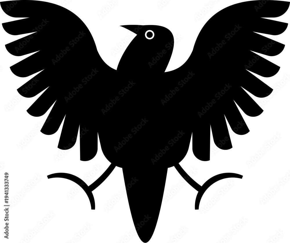 Fototapeta premium cartoon black bird symbol