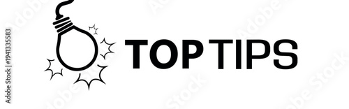 top tips sign on white background