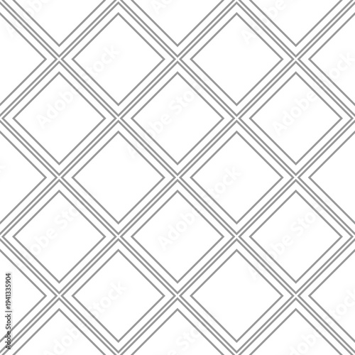 Abstract Diagonal, Seamlesss Geometric Checked Pattern. Light Ggrey and White...