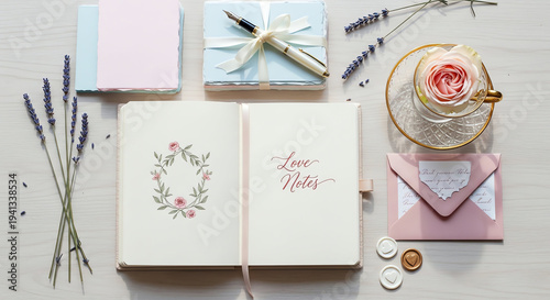 Elegant Flat Lay of Wedding Accessories and Decor Items for Celebration.