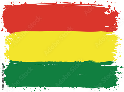 Flag of Bolivia. Flag of Bolivia. Created with Brush Strokes. Abstract Banner with Artistic Texture