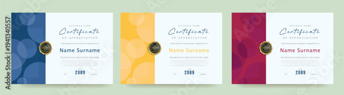 Elegant certificate diploma template with clean layout suitable for award appreciation completion or achievement in education or corporate use