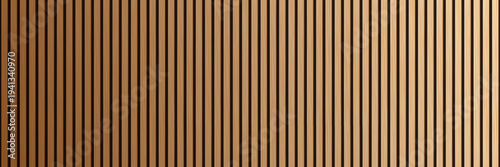 Wooden panel wall texture background with shadow effect. Vertical natural wood backdrop. Bamboo wall. Parquet board surface. Realistic vector illustration.