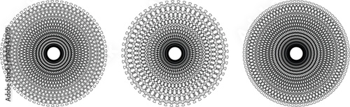 3D Metal Circle Gear Mechanism Vector, Industrial Steel Round Pattern Design, Mechanical Geometric Shape with Spring and Fan Elements Illustration