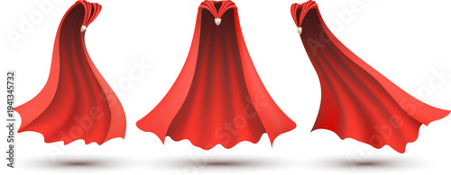 Cartoon superhero red cloaks