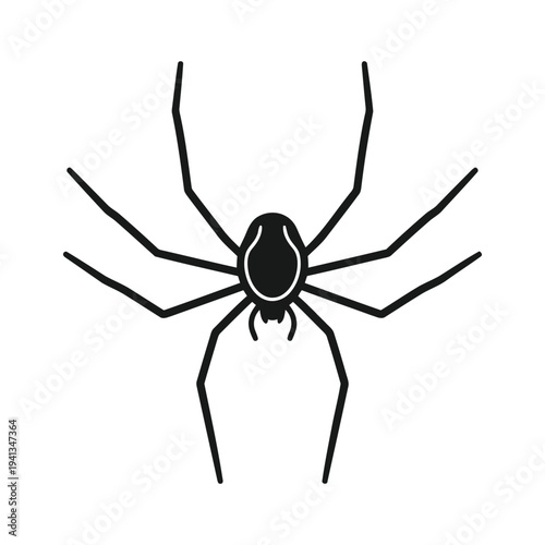 Stunning black spider illustration with bold lines and dynamic pose