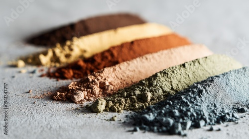 Smooth Arrangement of Colorful Powders on a Gray Surface