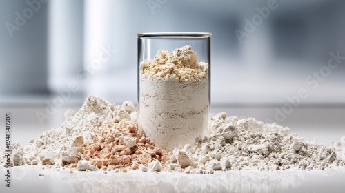 Ceramic Powder Still Life Composition with High Fidelity Detailing