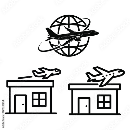 Airplane logistics and transportation services around the world