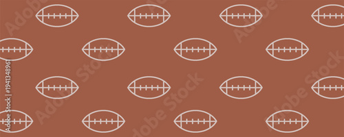 Seamless pattern with vintage American football balls. Patriot Day Pattern Background. Universal vector American football seamless pattern