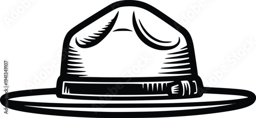 Hand Drawn Vintage Safari Pith Helmet – Classic Explorer Hat Vector Illustration