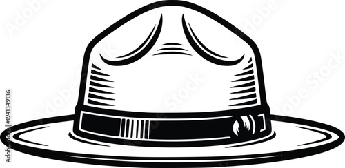 Hand Drawn Vintage Safari Pith Helmet – Classic Explorer Hat Vector