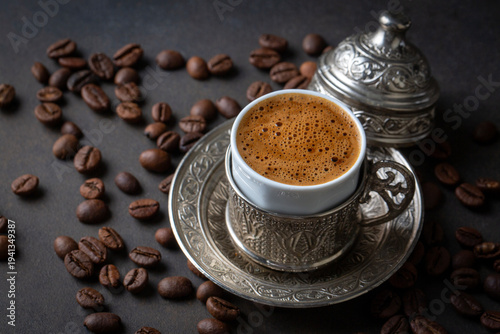 Photography Traditional delicious Turkish coffee or Greek coffee