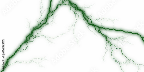 A striking image of a vibrant purple lightning bolt against a stark black background creating contrast. Electric thunder strike overlay PNG on transparent background storm design. 