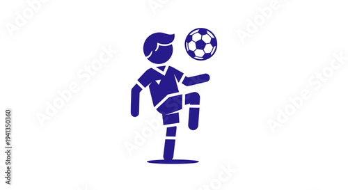Soccer Player Kicking Ball Illustration.