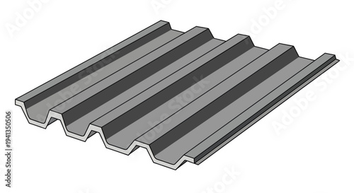 Corrugated metal roofing panel sheet.