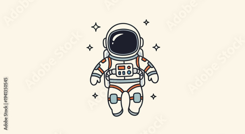 Astronaut in Space Suit Illustration.