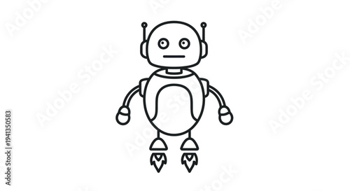 A cartoon robot with antennae.