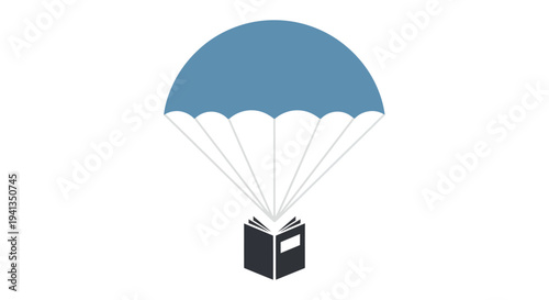 Parachute Descending with Package Attached.