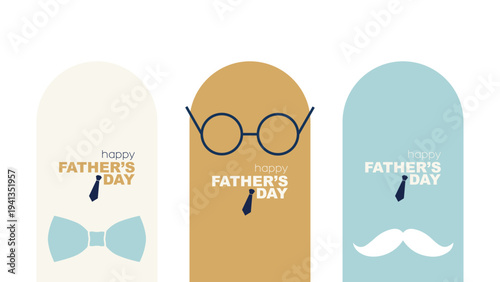 Happy Father's Day set. Modern minimal design.