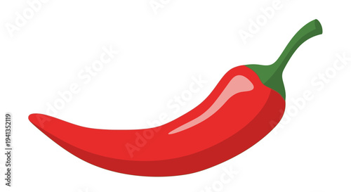 Vibrant red chili pepper isolated on white background for culinary design