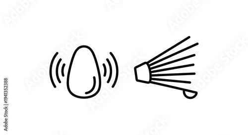 Egg shape pulse icon and gentle spray icon for softness and care